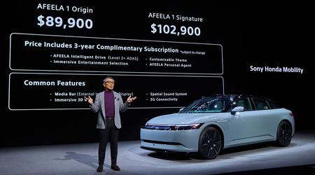 El coche eléctrico Sony Honda Afeela 1 tiene un precio de 89.900 dólares. La reserva online está abierta en California