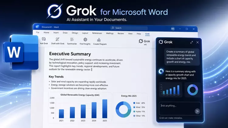 Grok llega a Word, Excel y ...