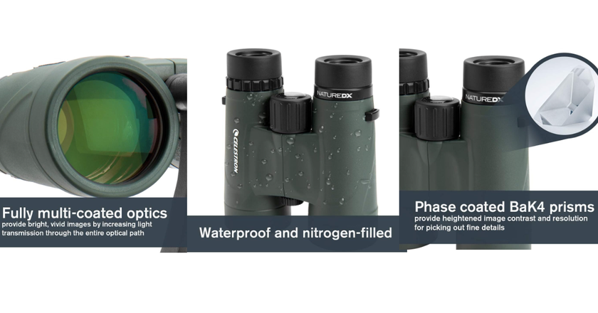 Celestron Nature DX 8x42 mejores prismáticos de viaje para crucero por alaska