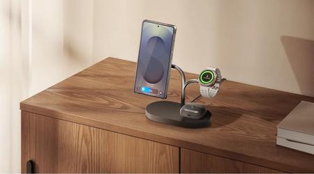 Samsung ha lanzado un práctico dispositivo Qi2 para cargar de forma inalámbrica tres gadgets Galaxy a la vez