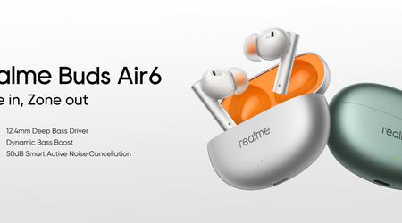 Los realme Buds Air 6 con ANC, compatibilidad con LHDC, hasta 40 horas de autonomía y un precio de 39 dólares han debutado fuera de China