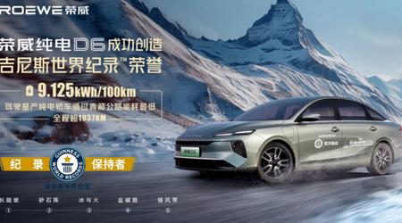 El sedán Roewe D6 establece un récord de consumo de electricidad más bajo en una carretera montañosa en China