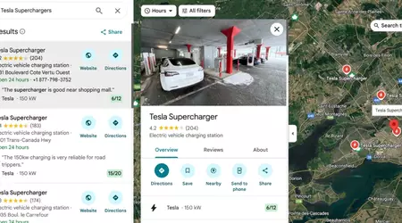 Disponibilidad de Tesla Supercharger ahora mostrada en Google Maps en tiempo real