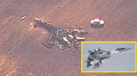 El avión no tripulado SHARK de Ucrania ha encontrado un caza ruso Su-35S con un valor de exportación de más de 100 millones de dólares que podría haber sido derribado por fuego amigo
