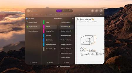 Rendimiento optimizado: OneNote funciona ahora con los auriculares Vision Pro de Apple.