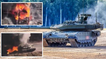 Un dron FPV ucraniano se desprendió de la torreta con un golpe de precisión y destruyó por completo un tanque ruso modernizado T-90 "Breakthrough".