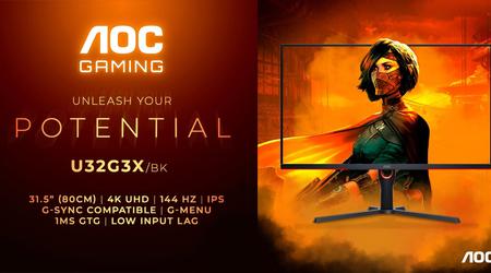 4K UHD, pantalla de 144 Hz y HDMI 2.1 a 650 euros - Anunciado el monitor AOC Gaming U32G3X/BK