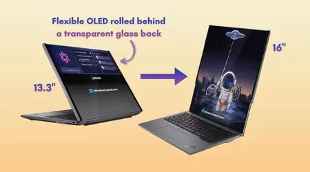 Lenovo está preparando el laptop experimental Lenovo Legion Pro Rollable, con una pantalla que se extiende verticalmente y 'fluye' hacia la tapa