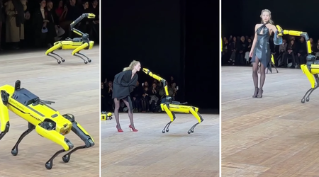 Cinco perros robóticos de Boston Dynamics participan en el desfile de Coperni en París