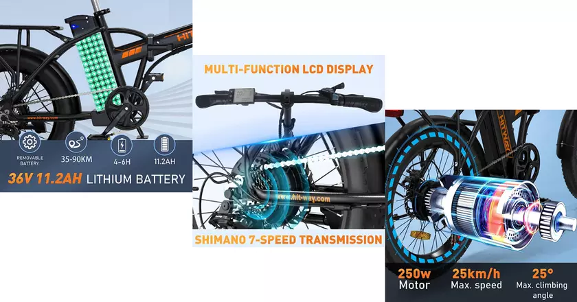 HITWAY BK11 20" bicicletas elécstricas plegable para grandes