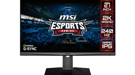 MSI Optix G274QPX: monitor para juegos con pantalla IPS 2K a 270 Hz y compatibilidad con Nvidia G-Sync por 380 dólares