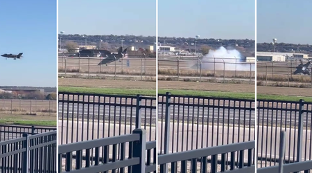 El F-35B Lightning II se estrelló en la pista mientras practicaba un aterrizaje vertical