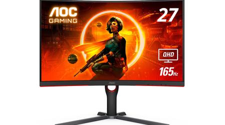 Oferta del día en Amazon: Monitor curvo para juegos AOC CQ27G3S de 27 pulgadas compatible con 165 Hz con 40€ de descuento.