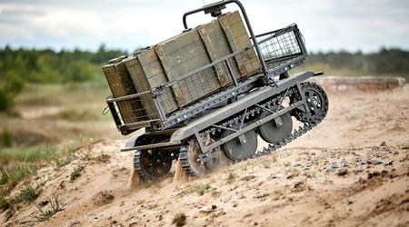 Drone terrestre ucraniano "Volya-E" equipado con sistema de guerra electrónica 