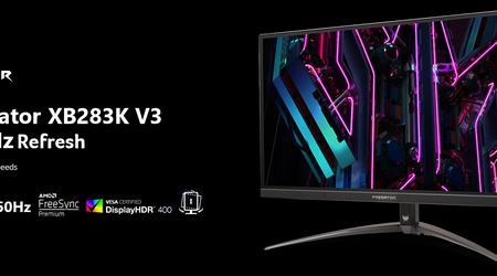 Acer Predator XB283K V3: monitor para juegos 4K a 150 Hz por 499 dólares