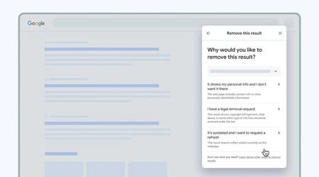 Google permite a los usuarios eliminar más rápidamente la información personal de los resultados de búsqueda