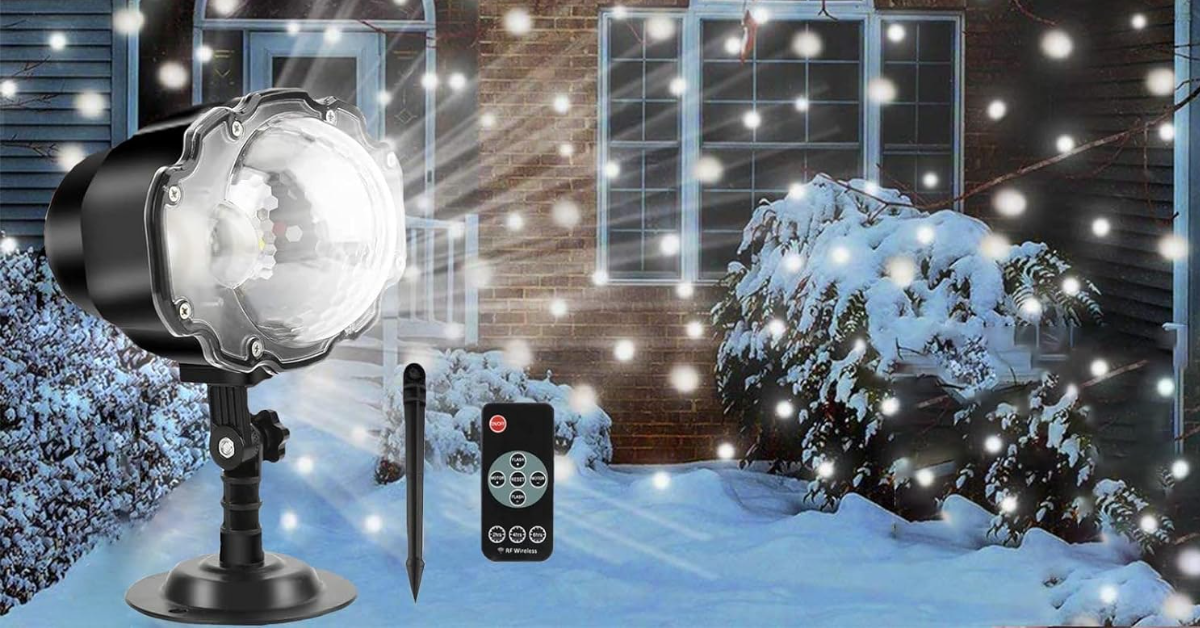 Borelor Proyector LED de copos de nieve navideños 