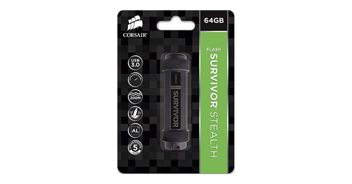 Corsair CMFSS3B-64GB Flash Survivor Stealth usb más rápido para djs
