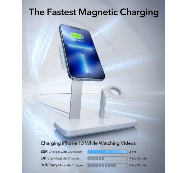 ESR HaloLock 3-en-1 estación de carga inalámbrica rápida