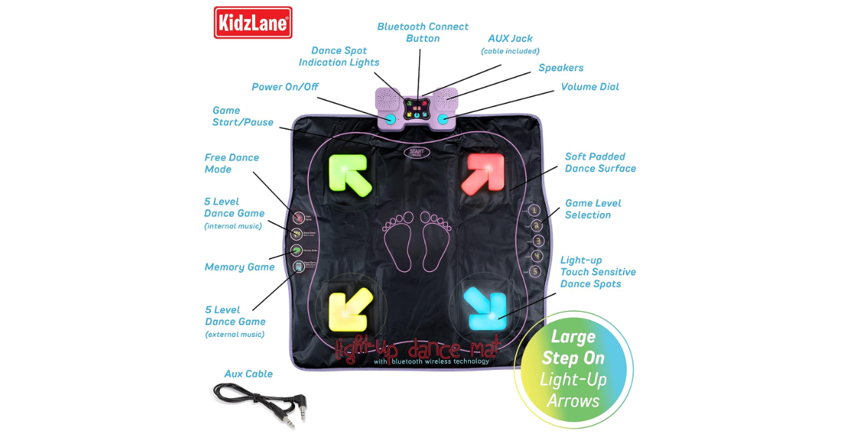 Kidzlane Electronic Dance Mat alfombra de baile para niños