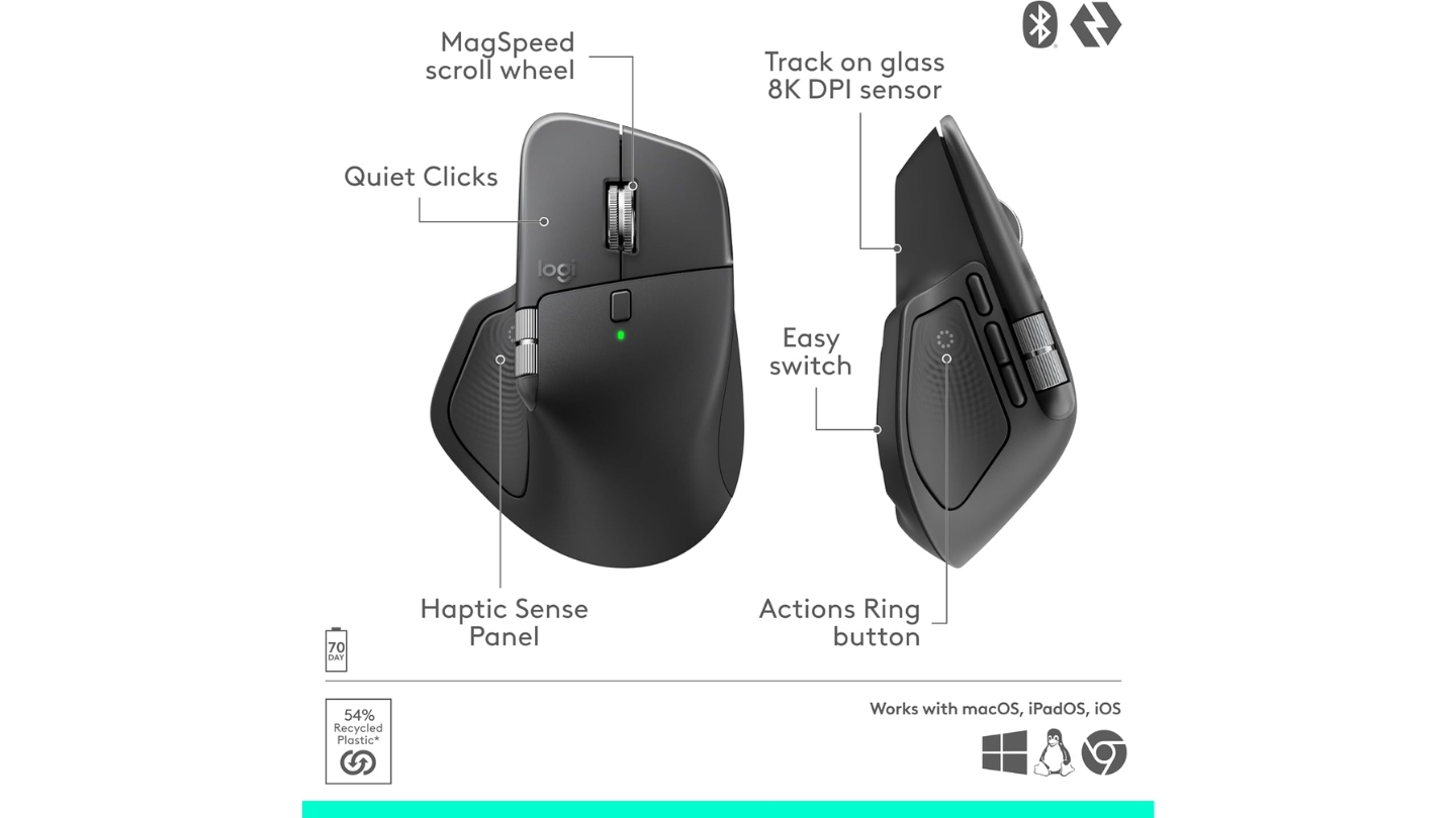 Ratón inalámbrico Logitech MX Master 4 para trabajo de oficina