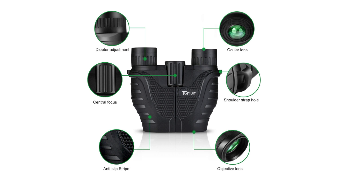 TQYUIT 15x25 mejores prismáticos pequeños para observación de aves