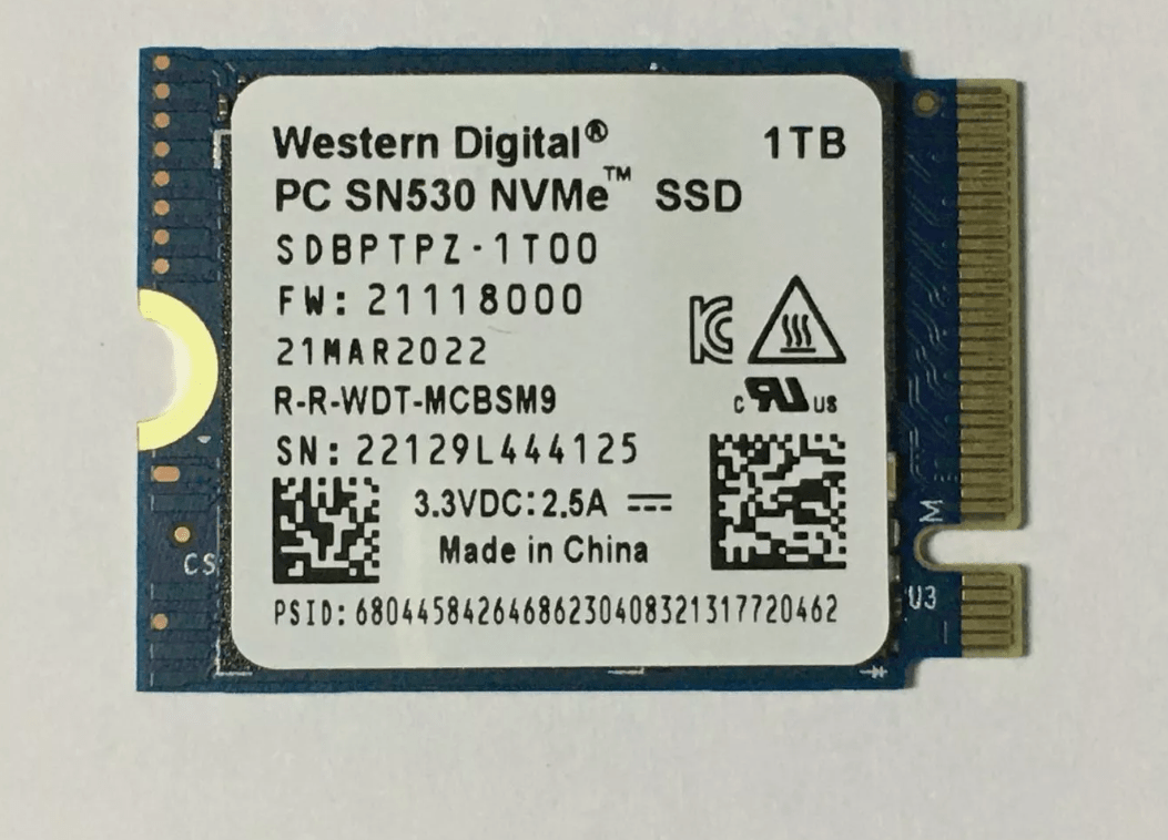 Western Digital SN530 disco compatible steam deck