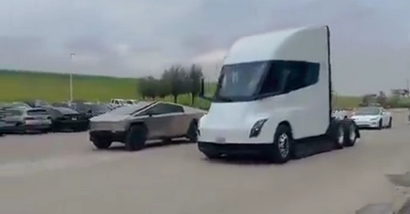Tesla Semi y Cybertruck participan en una carrera de aceleración: el camión vence a la camioneta Tesla Semi y Cybertruck participan en una carrera de aceleración: el camión vence a la camioneta