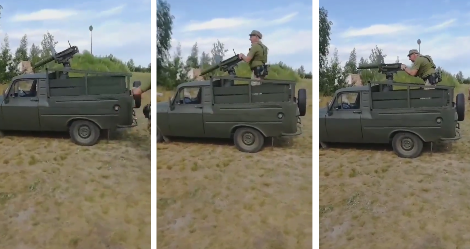 El ejército ucraniano instaló la ametralladora Maxim de 1910 en el automóvil soviético Izh-2715 El ejército ucraniano instaló la ametralladora Maxim de 1910 en el automóvil soviético Izh-2715