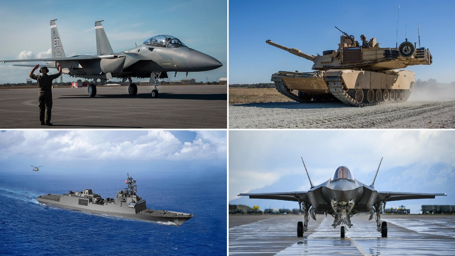 8 misiles hipersónicos, 48 cazas F-35 Lightning II, 24 F-15EX Eagle II mejorados, buques, tanques, submarinos y destructores: EE.UU. aumentará su capacidad de defensa en miles de millones de dólares. 8 misiles hipersónicos, 48 cazas F-35 Lightning II, 24 F-15EX Eagle II mejorados, buques, tanques, submarinos y destructores: EE.UU. aumentará su capacidad de defensa en miles de millones de dólares.