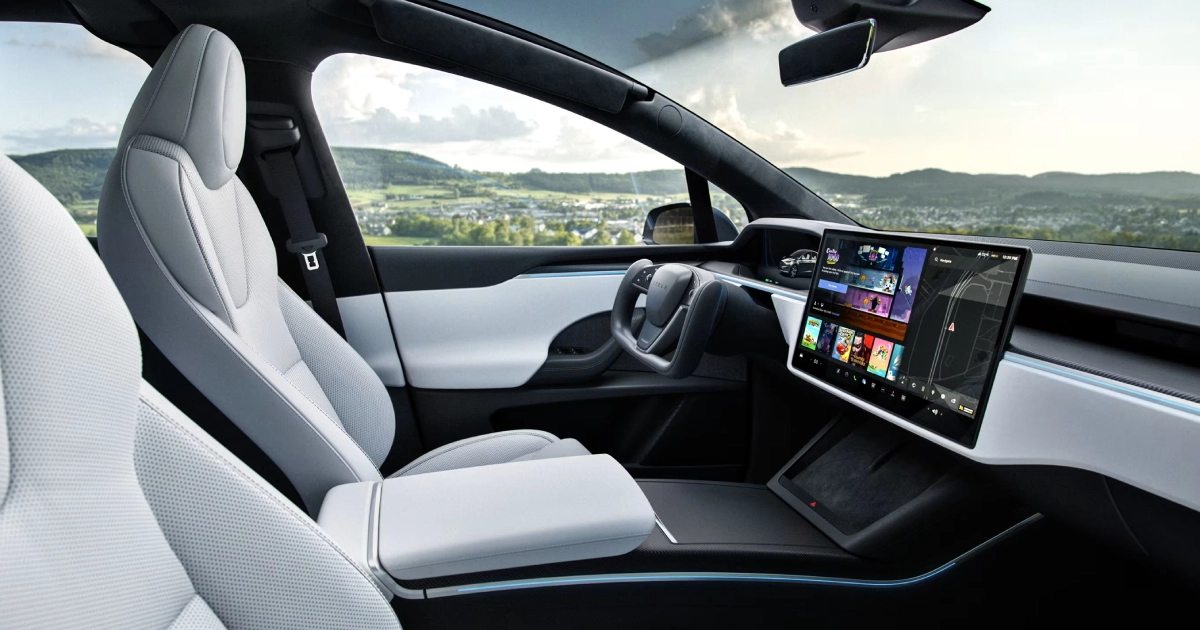 Una vista increíble del interior del Tesla Model X: confort y tecnología