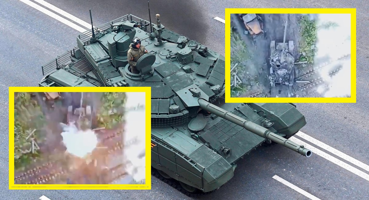 Un avión teledirigido kamikaze alcanzó un tanque ruso T-90M valorado en 2,5 millones de dólares o más, y luego un bombardero teledirigido lo atacó con una granada termobárica RGT-27S Un avión teledirigido kamikaze alcanzó un tanque ruso T-90M valorado en 2,5 millones de dólares o más, y luego un bombardero teledirigido lo atacó con una granada termobárica RGT-27S