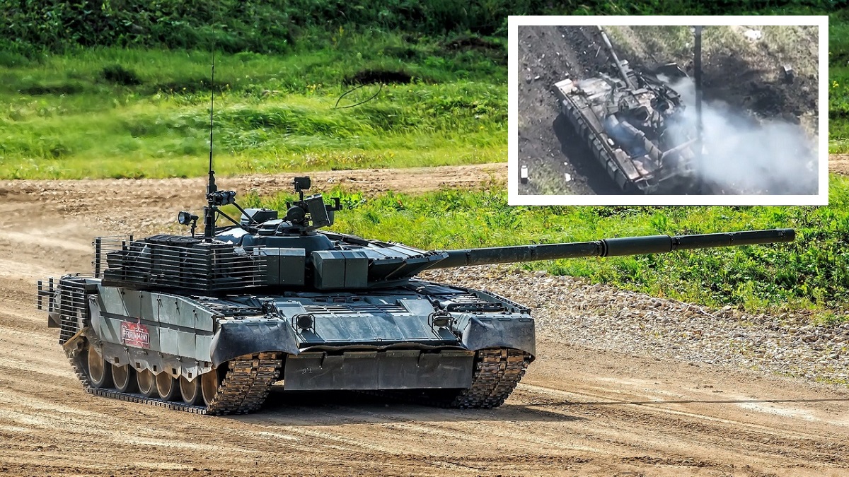 Un escuadrón de asalto ucraniano destruyó un tanque ruso T-80BVM mejorado Un escuadrón de asalto ucraniano destruyó un tanque ruso T-80BVM mejorado