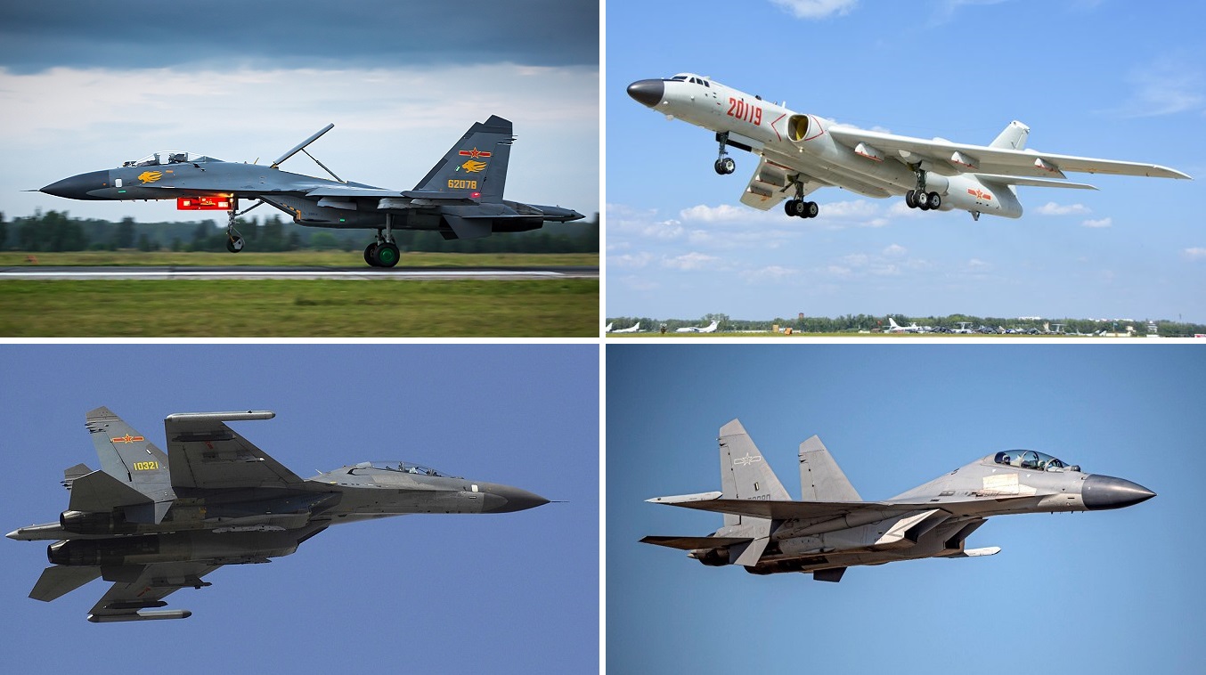 Decenas de cazas chinos J-11 y Su-30 y bombarderos nucleares H-6 simulan ataques contra Taiwán Decenas de cazas chinos J-11 y Su-30 y bombarderos nucleares H-6 simulan ataques contra Taiwán