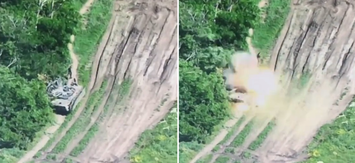 Un dron FPV ucraniano barato ataca un BMP-3 ruso valorado en más de un millón de dólares con blindaje 688A-SB6-2KP Un dron FPV ucraniano barato ataca un BMP-3 ruso valorado en más de un millón de dólares con blindaje 688A-SB6-2KP