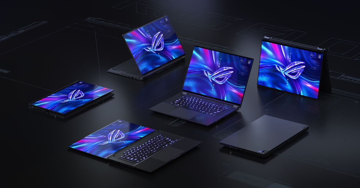 ASUS actualiza el híbrido de portátil y tableta para juegos ROG Flow con nuevos procesadores AMD e Intel, gráficos NVIDIA y mayor duración de la batería. ASUS actualiza el híbrido de portátil y tableta para juegos ROG Flow con nuevos procesadores AMD e Intel, gráficos NVIDIA y mayor duración de la batería.