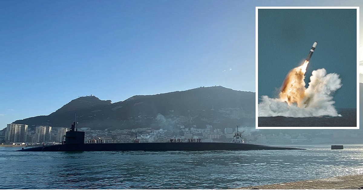 El submarino de propulsión nuclear USS Rhode Island ha entrado en el Mar Mediterráneo - puede llevar 24 misiles nucleares intercontinentales Trident II con un alcance de 18.000 km El submarino de propulsión nuclear USS Rhode Island ha entrado en el Mar Mediterráneo - puede llevar 24 misiles nucleares intercontinentales Trident II con un alcance de 18.000 km