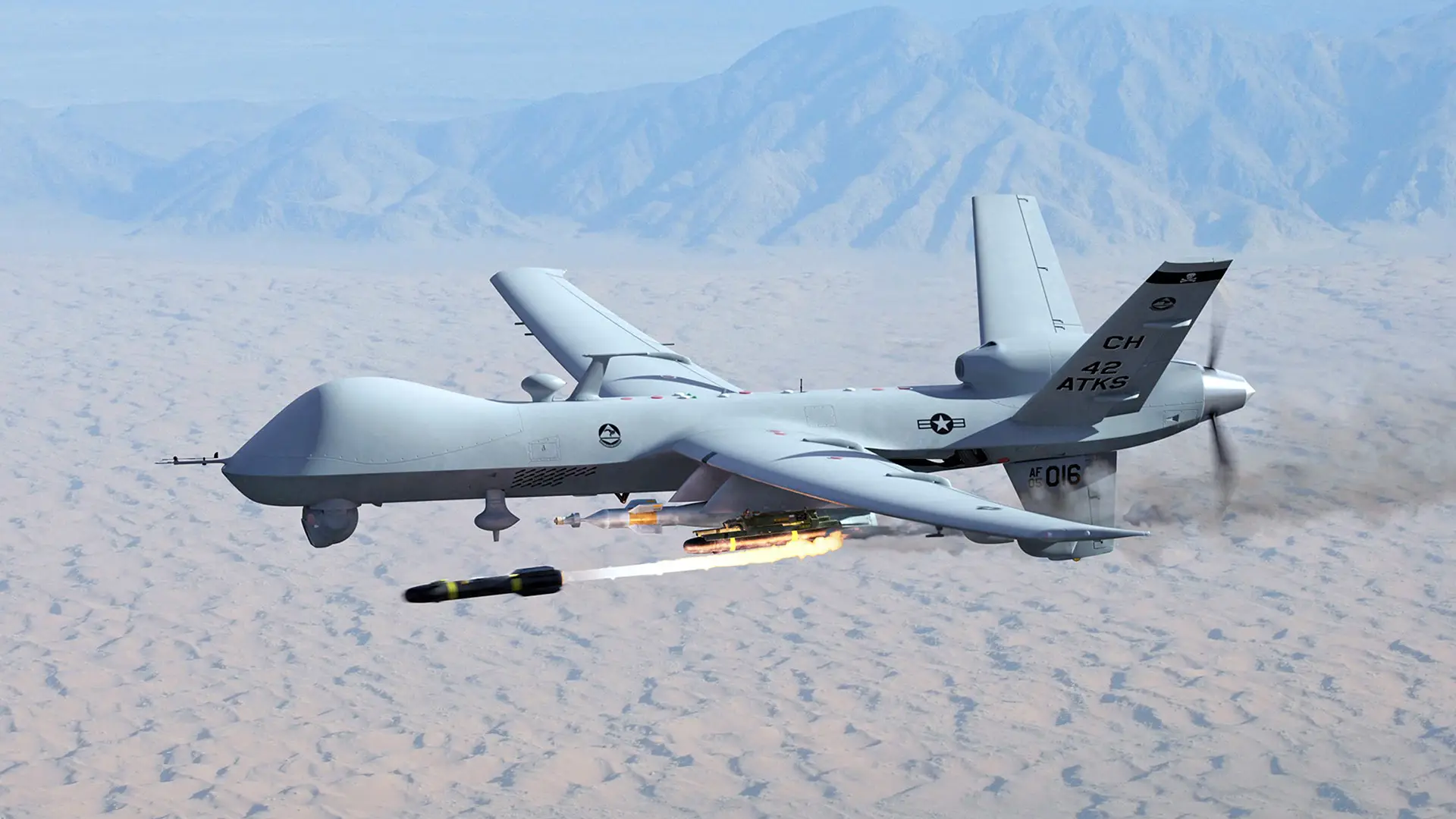 La Guardia Nacional de EE.UU. prueba el dron MQ-9 Reaper con un misil de largo alcance AGM-114 Hellfire R-4 modificado La Guardia Nacional de EE.UU. prueba el dron MQ-9 Reaper con un misil de largo alcance AGM-114 Hellfire R-4 modificado