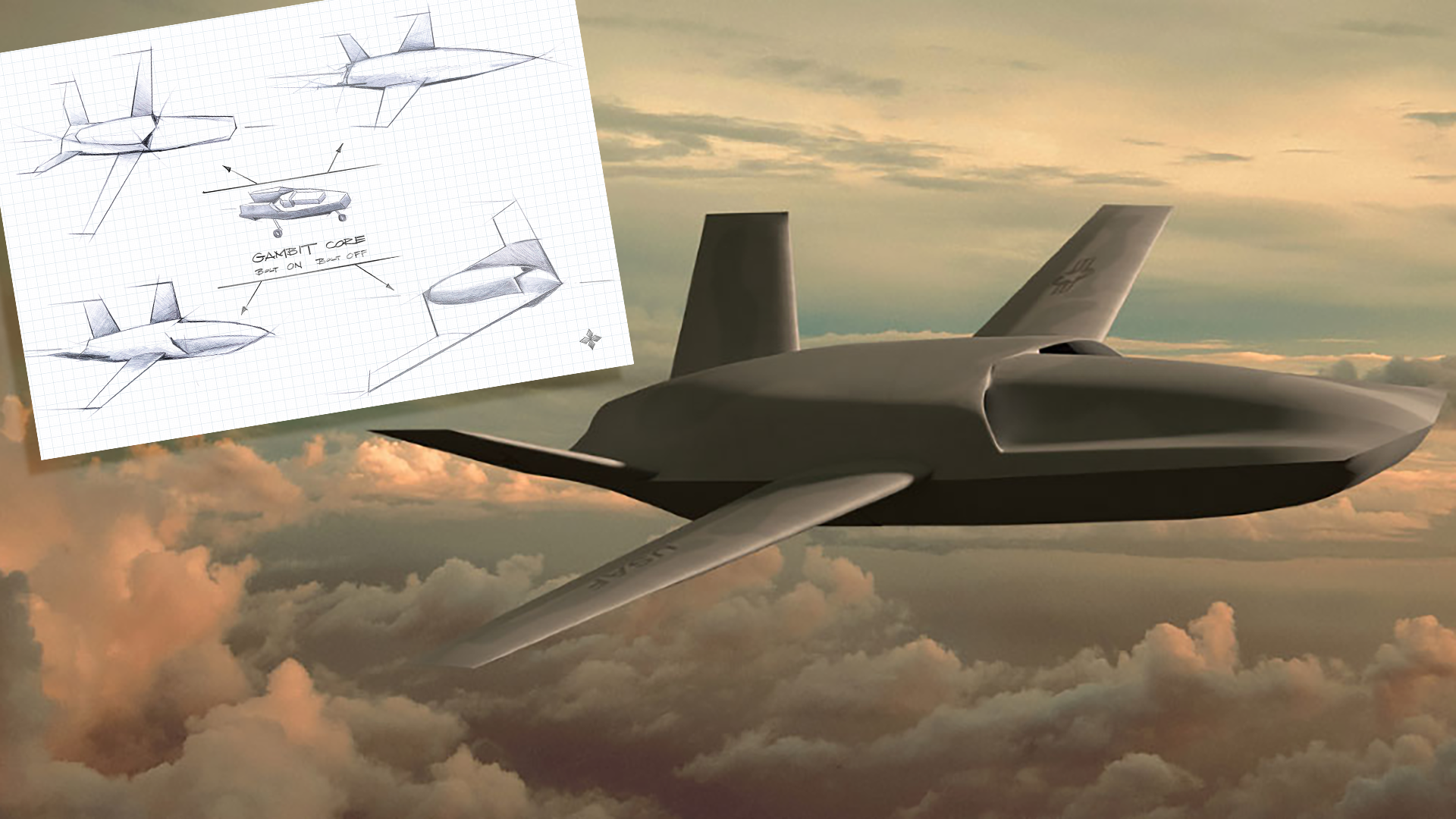 General Atomics Aeronautical Systems presentó la serie Gambit de vehículos aéreos no tripulados modulares: incluye un avión de ataque, uno de reconocimiento, uno de prueba y uno furtivo. General Atomics Aeronautical Systems presentó la serie Gambit de vehículos aéreos no tripulados modulares: incluye un avión de ataque, uno de reconocimiento, uno de prueba y uno furtivo.