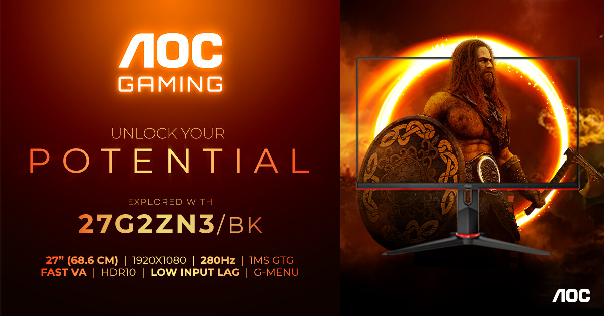 AOC AGON 27G2ZN3/BK: monitor para juegos con soporte de 280 Hz por 240 $. AOC AGON 27G2ZN3/BK: monitor para juegos con soporte de 280 Hz por 240 $.