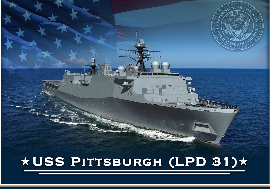 Comienza la construcción del buque de asalto anfibio USS Pittsburg (LPD 31) con el sistema de misiles de fuselaje rodante RIM-116 en Estados Unidos Comienza la construcción del buque de asalto anfibio USS Pittsburg (LPD 31) con el sistema de misiles de fuselaje rodante RIM-116 en Estados Unidos