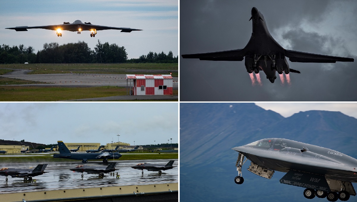 B-2 Spirit, B-52H Stratofortress y B-1B Lancer: las Fuerzas Aéreas estadounidenses utilizaron todos los tipos de bombarderos estratégicos simultáneamente. B-2 Spirit, B-52H Stratofortress y B-1B Lancer: las Fuerzas Aéreas estadounidenses utilizaron todos los tipos de bombarderos estratégicos simultáneamente.