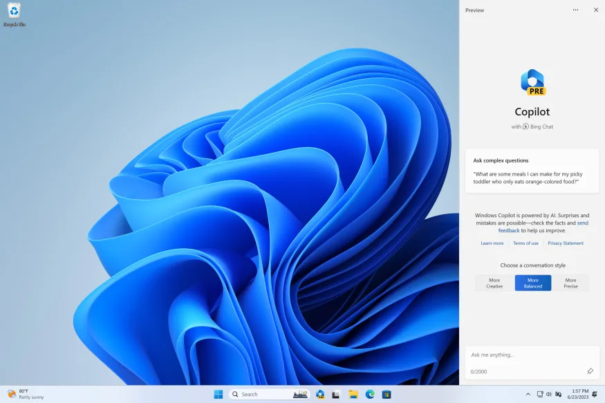 Microsoft ha abierto el acceso a Windows Copilot a los participantes de la Insider Preview en el canal Beta Microsoft ha abierto el acceso a Windows Copilot a los participantes de la Insider Preview en el canal Beta