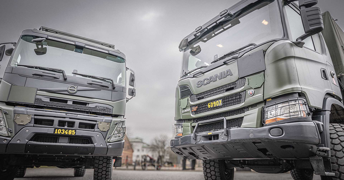 Camiones Volvo y Scania: apoyo a la logística militar sueca Volvo y Scania: nuevos camiones para el ejército sueco