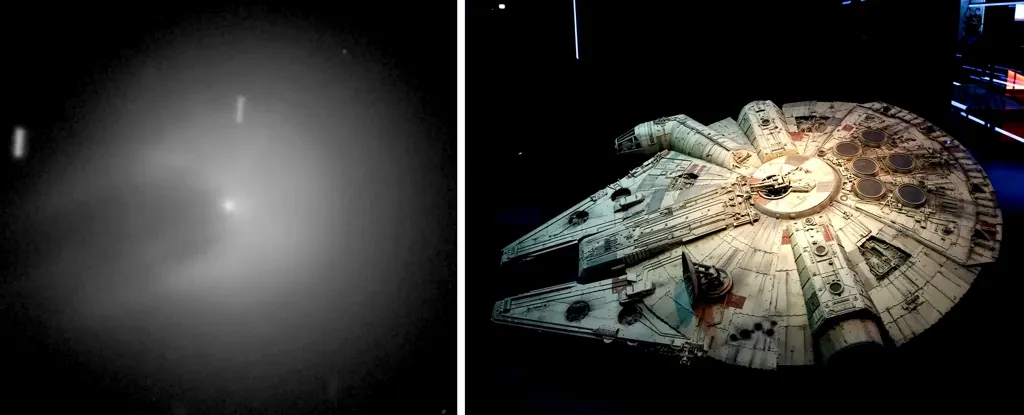 El cometa 12P/Pons-Brooks aumentó repentinamente su brillo 100 veces y se convirtió en el Halcón Milenario de Star War El cometa 12P/Pons-Brooks aumentó repentinamente su brillo 100 veces y se convirtió en el Halcón Milenario de Star War