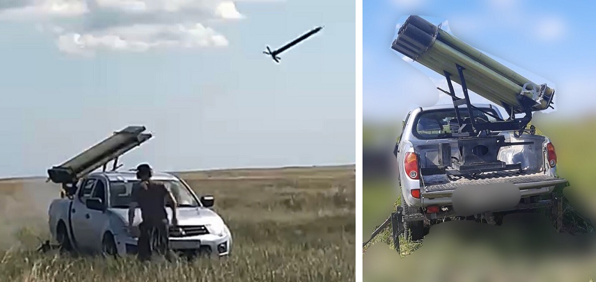 El ejército ucraniano mostró un MLRS "casero" montado en el chasis de un automóvil común