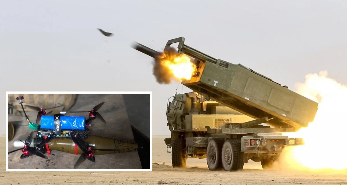El dron ucraniano FPV Pegas y el HIMARS destruyeron un par de obuses autopropulsados rusos 2S5 Giatsint-S El dron ucraniano FPV Pegas y el HIMARS destruyeron un par de obuses autopropulsados rusos 2S5 Giatsint-S