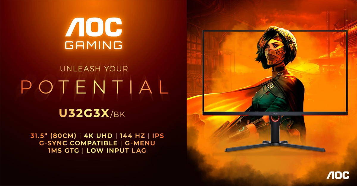 4K UHD, pantalla de 144 Hz y HDMI 2.1 a 650 euros - Anunciado el monitor AOC Gaming U32G3X/BK 4K UHD, pantalla de 144 Hz y HDMI 2.1 a 650 euros - Anunciado el monitor AOC Gaming U32G3X/BK