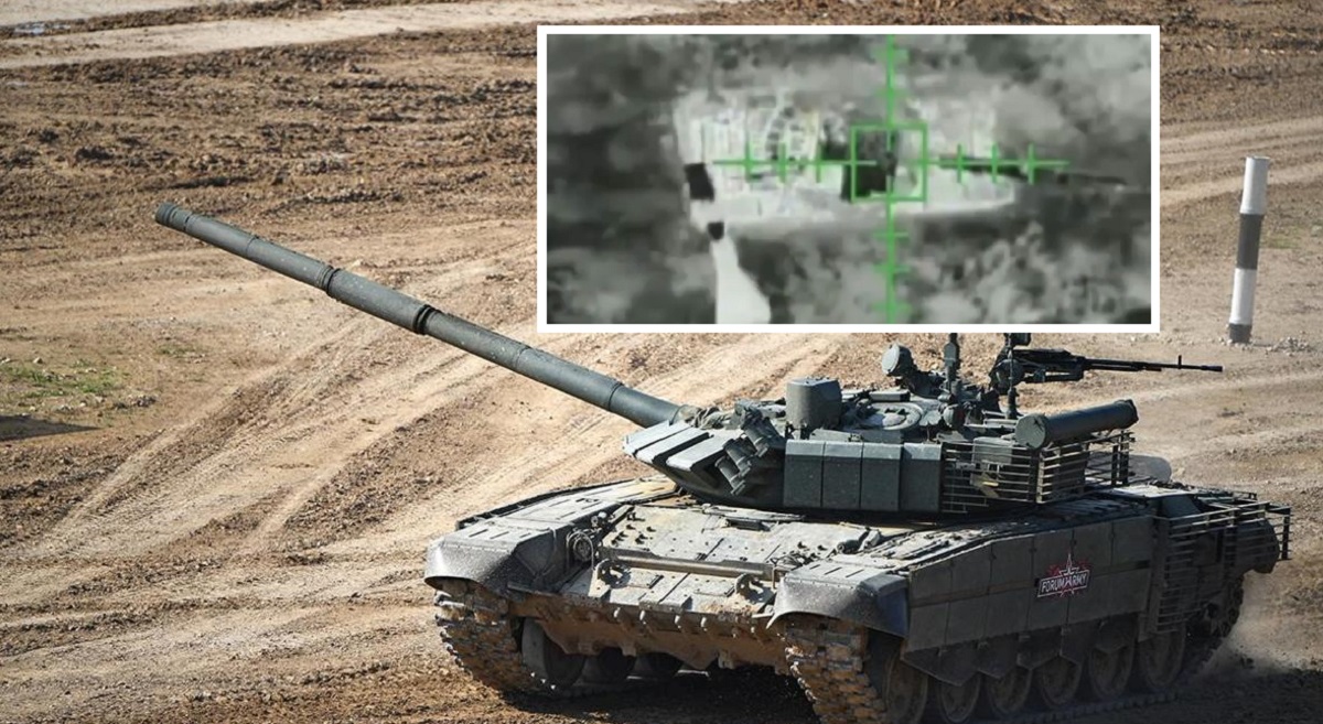 Un bombardero no tripulado ucraniano lanzó granadas contra un tanque ruso modernizado T-80BVM Un bombardero no tripulado ucraniano lanzó granadas contra un tanque ruso modernizado T-80BVM