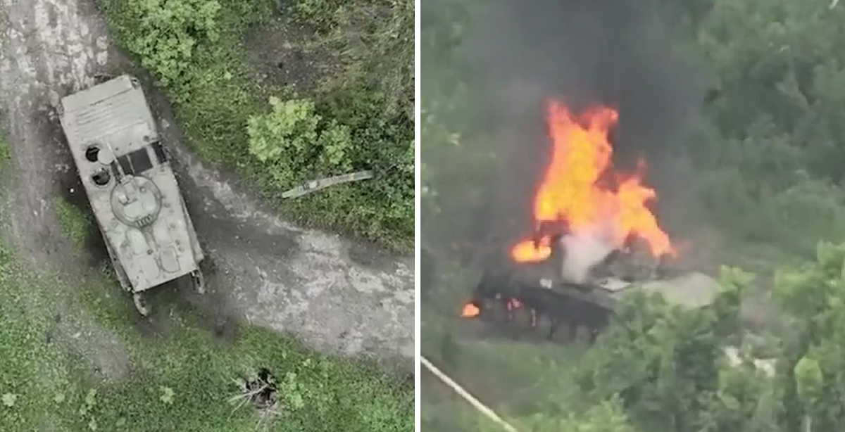 Drones ucranianos disparan ráfagas de lanzagranadas de 40 × 53 y queman un BMP-1 ruso valorado en 200.000 dólares Drones ucranianos disparan ráfagas de lanzagranadas de 40 × 53 y queman un BMP-1 ruso valorado en 200.000 dólares